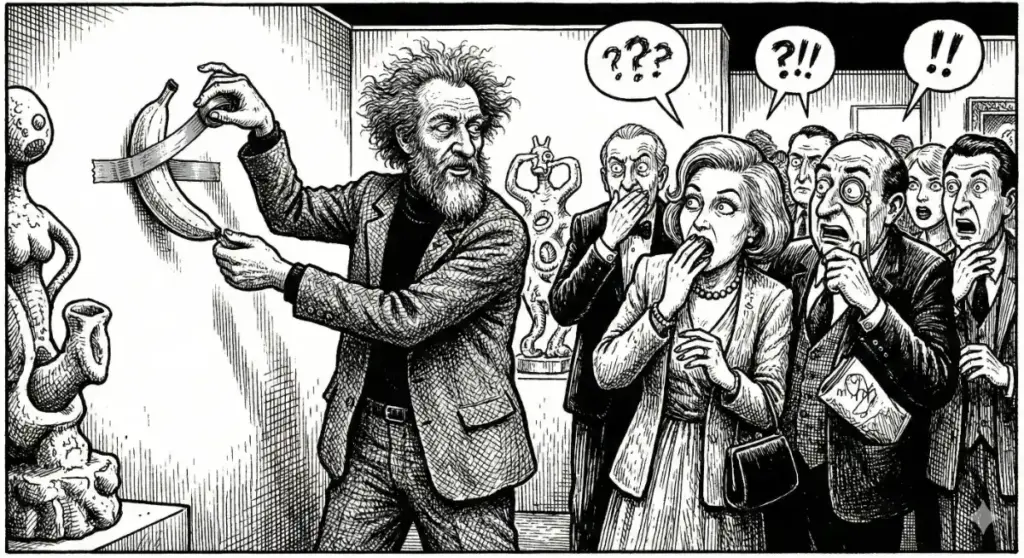 Maurizio Catellan, la banane comédienne et un dimanche sans fin!